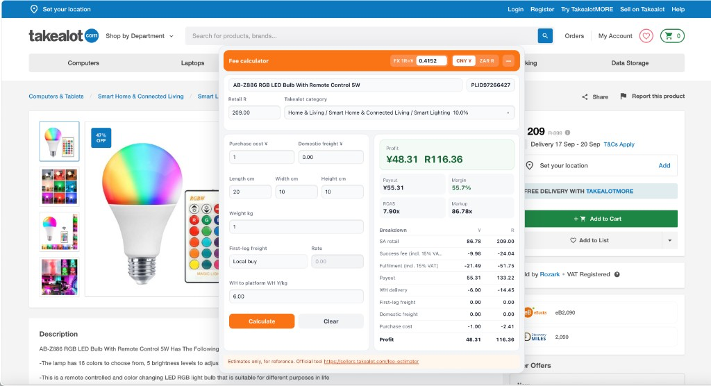 Fee calculator